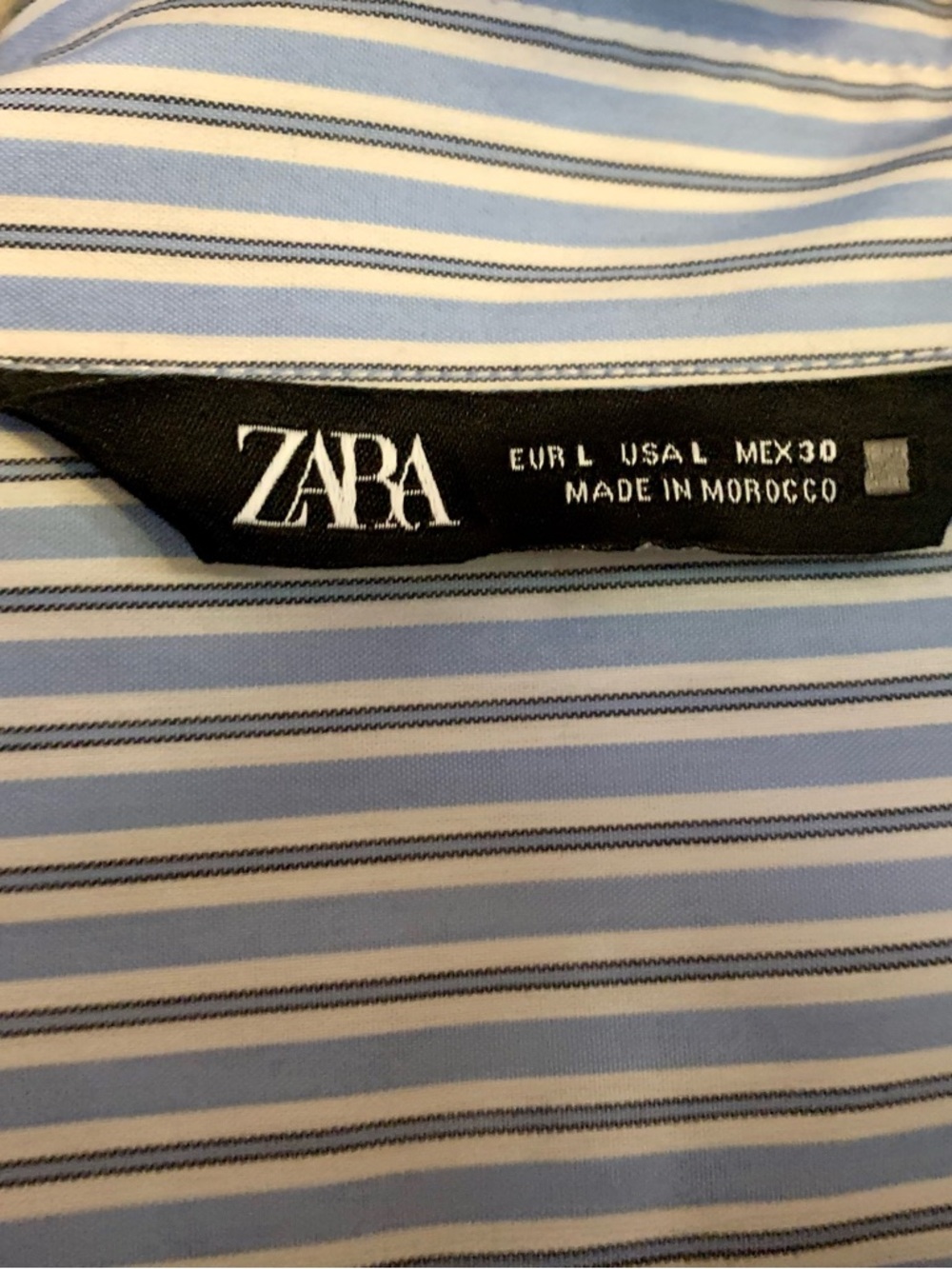 Zara Light Blue & White Pinstripe Button-Down Shirt - Picture 3 of 3